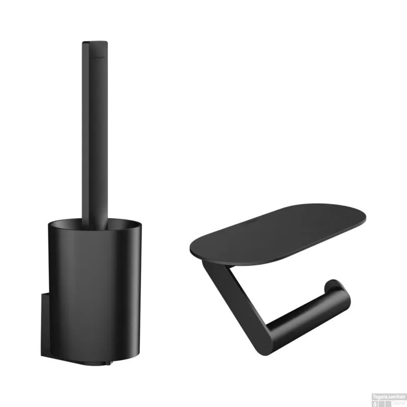 Bundelset Toilet HansGrohe WallStoris Mat Zwart Snelle Levering