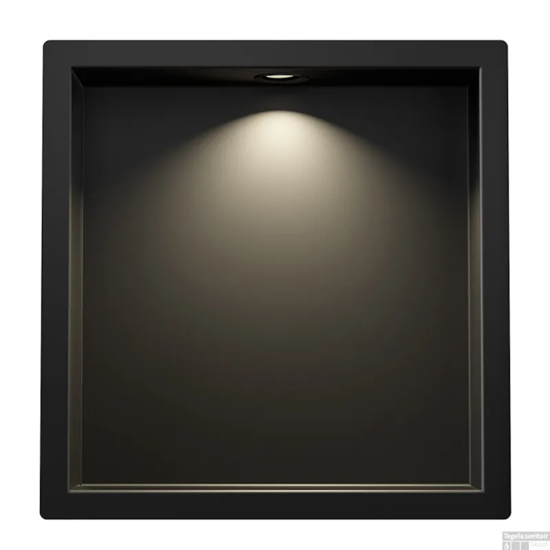 Koop Online Inbouwnis Wiesbaden Demis 30x30x7cm Met Led Mat Zwart