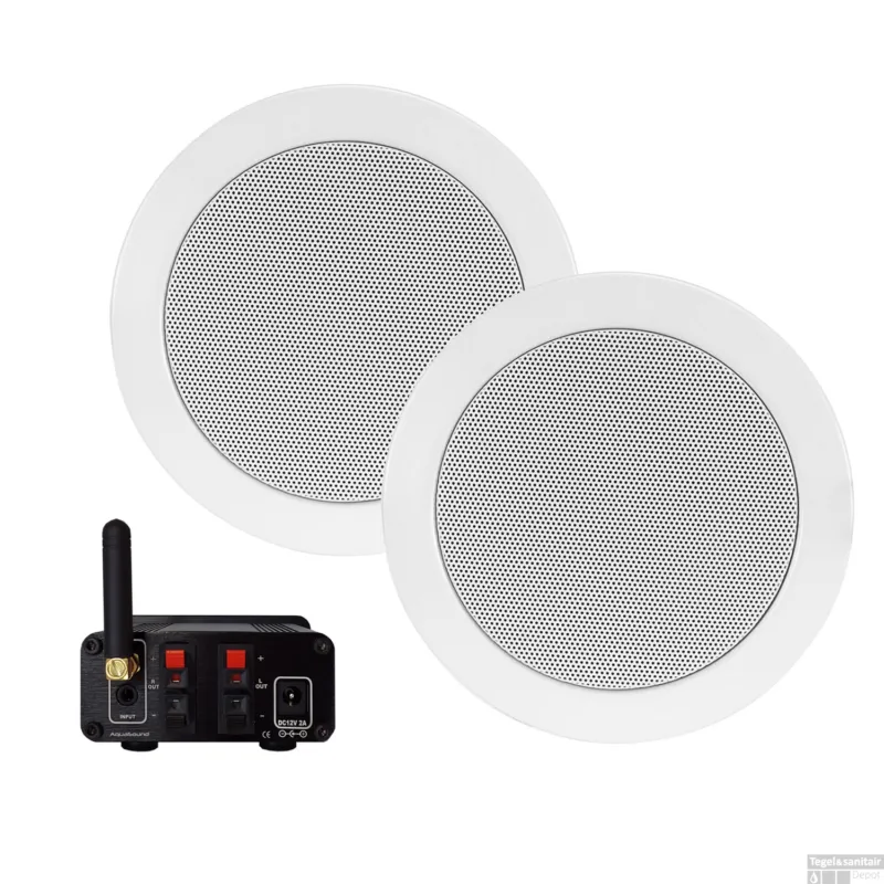 Bluetooth Music Center Aquasound + Twist Speakerset 50 Watt / BT4.0 / AUTO-AUX Wit Voordeelprijs