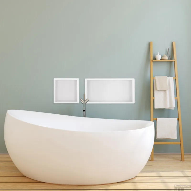 Wiesbaden Inbouwnis Exellence 30x60x7cm RVS Mat Wit Beperkt Aanbod