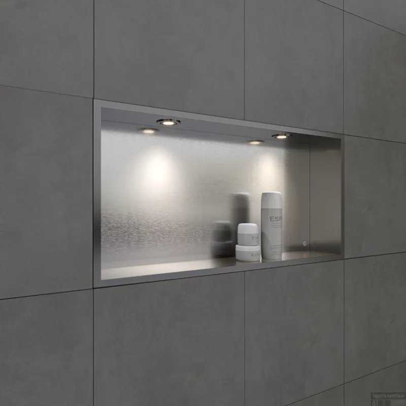 Favoriet Inbouwnis BWS Alfie 30x60 cm Met LED Verlichting Geborsteld Staal