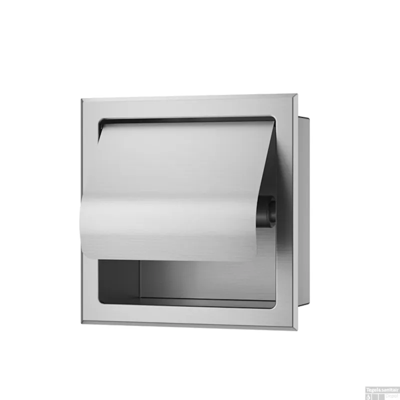 Finale Uitverkoop Toiletrolhouder Inbouw BWS Milan Met Klep RVS