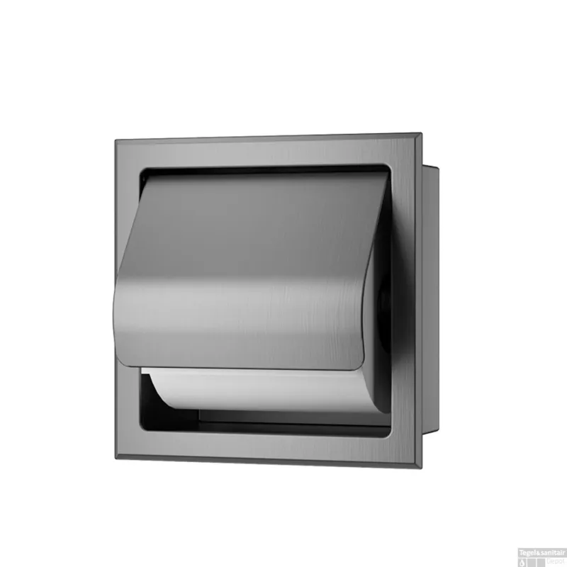 Toiletrolhouder Inbouw BWS Milan Met Klep Gunmetal Beperkt Aanbod
