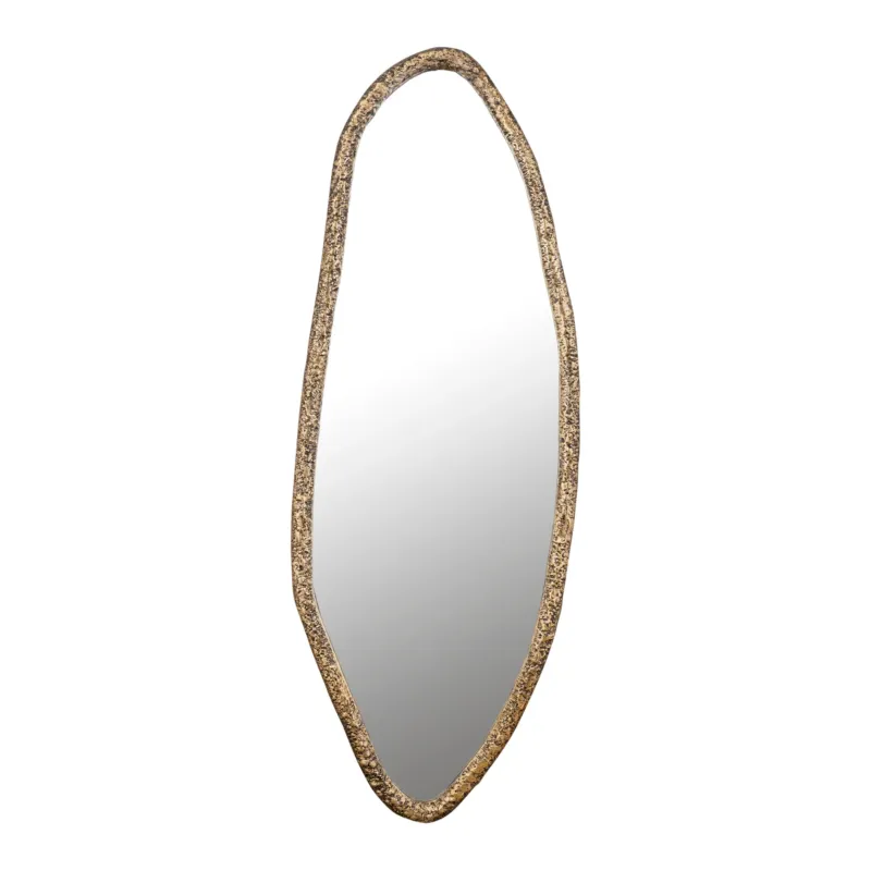 Finale Uitverkoop Paislie Brass Organic Shaped Mirror Oval 56x3x150cm PTMD