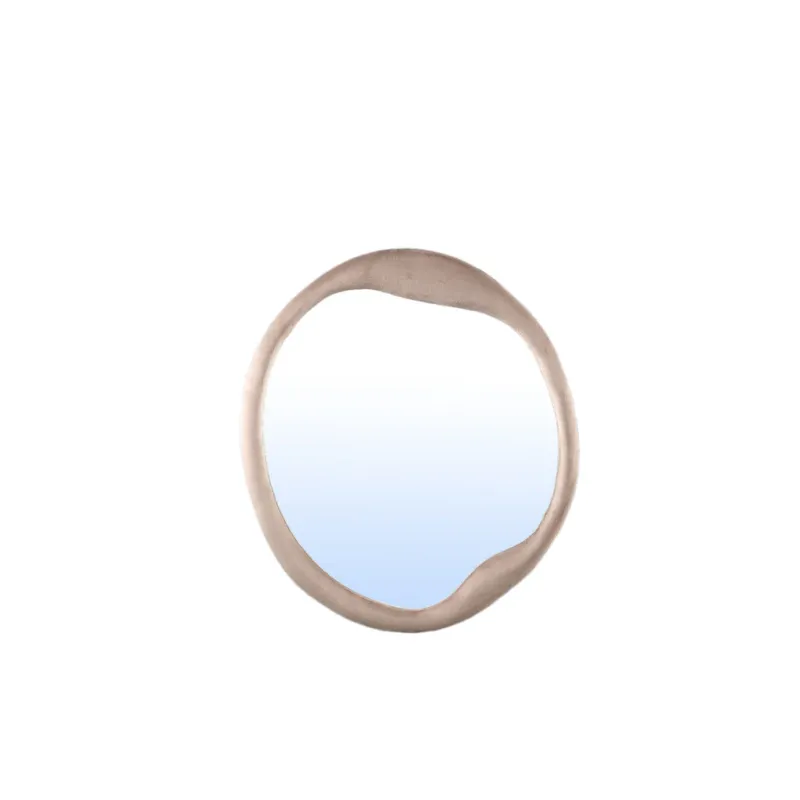 Don Beige velvet mirror organic round 70x4x70cm PTMD Beperkte Voorraad