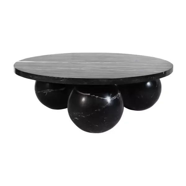 Nu Kopen Diro Black Marble 3 ball coffeetable round PTMD
