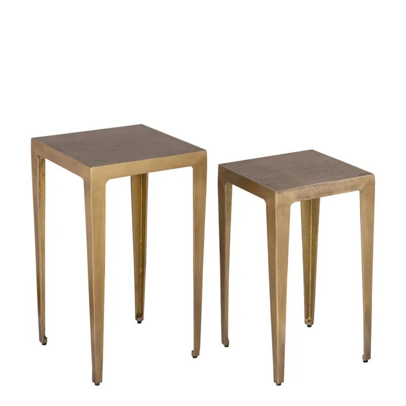 Premium Bijzettafel Rivva - Aluminium - Messing - Set van 2 PTMD