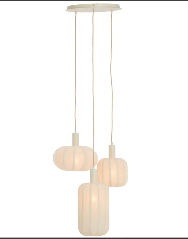 Direct Verzonden Hanglamp 3L scanda linnen cream