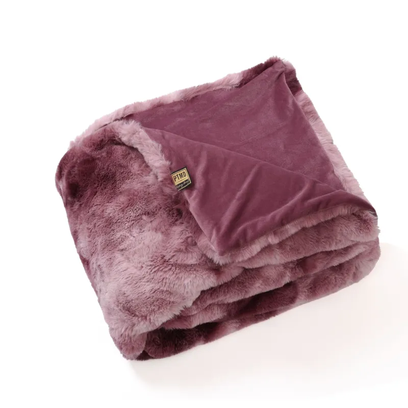 Snelle Levering Linde Burgundy Faux Fur Plaid In Giftbox 150 X 200