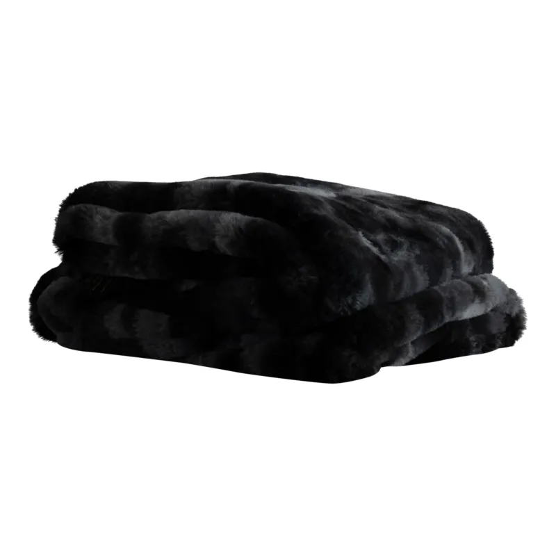 Hete Deal Linde Black Faux Fur Plaid In Giftbox 150 X 200