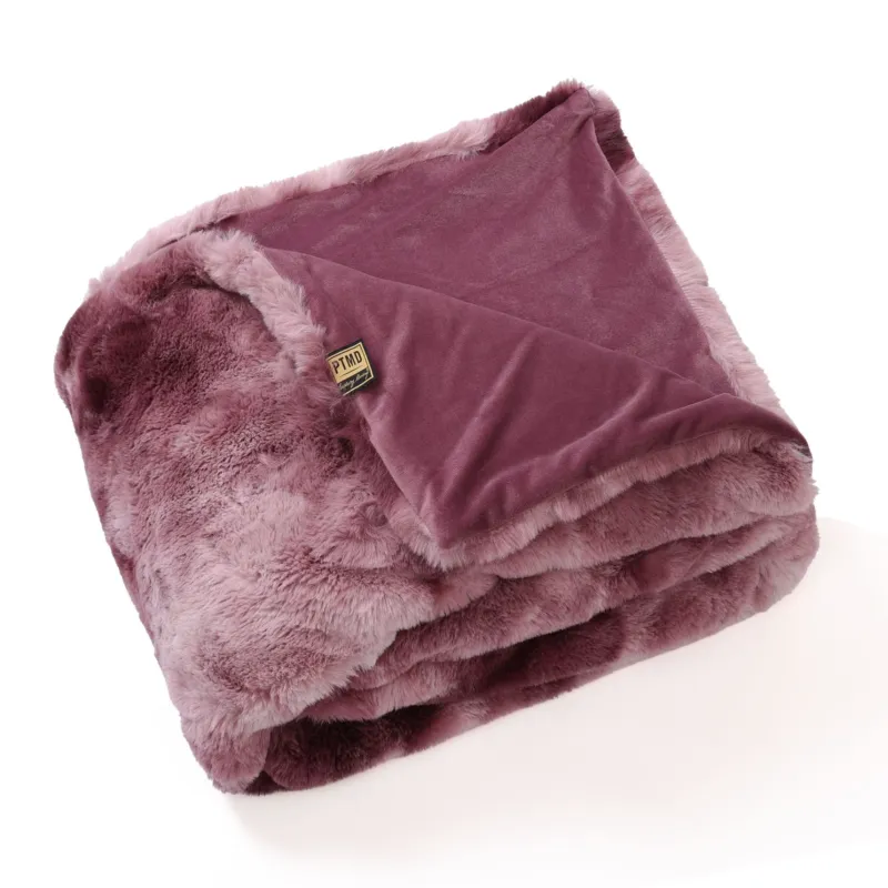 Laatste Versie Linde Burgundy Faux Fur Bedspread Giftbox 220x240