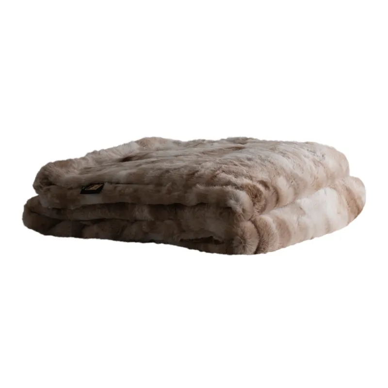 Alleen Vandaag Linde Beige Faux Fur Bedspread In Giftbox 220x240