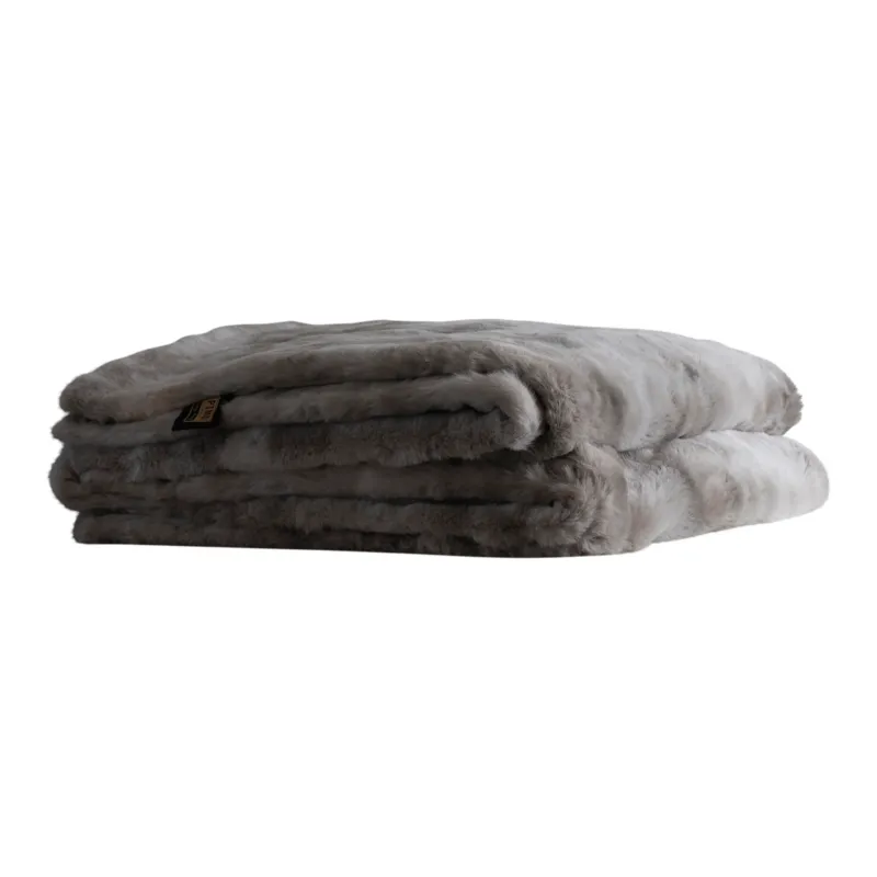 Linde Grey Faux Fur Bedspread In Giftbox 220 X 240 Alleen Vandaag