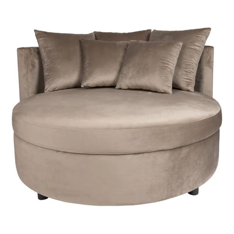 Beste Prijs Fayen Velvet Sand Fauteuil Half Round KD