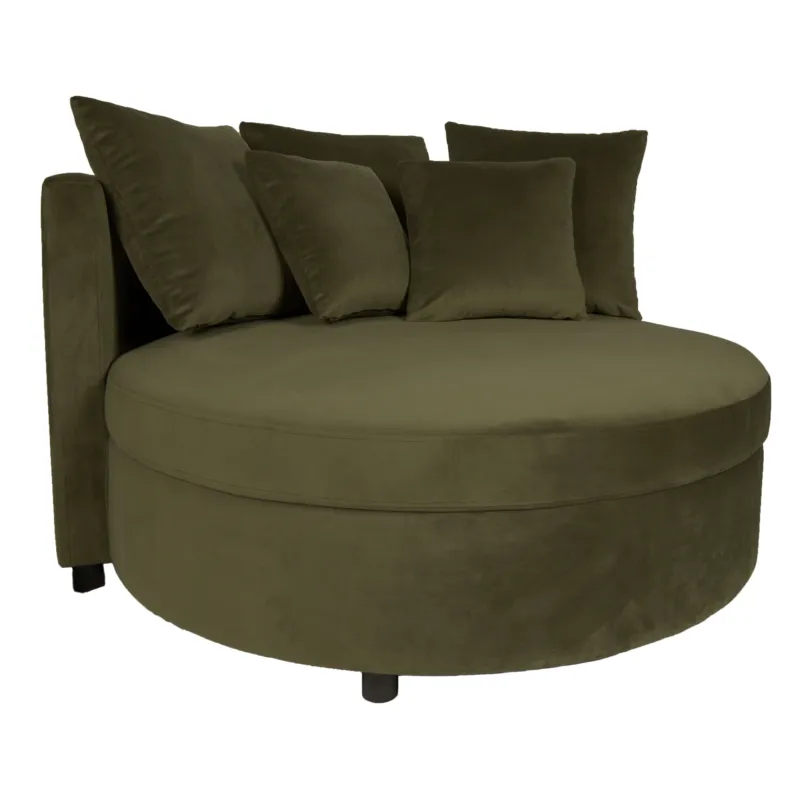 Weekendaanbieding Fayen Velvet Green Fauteuil Half Round KD