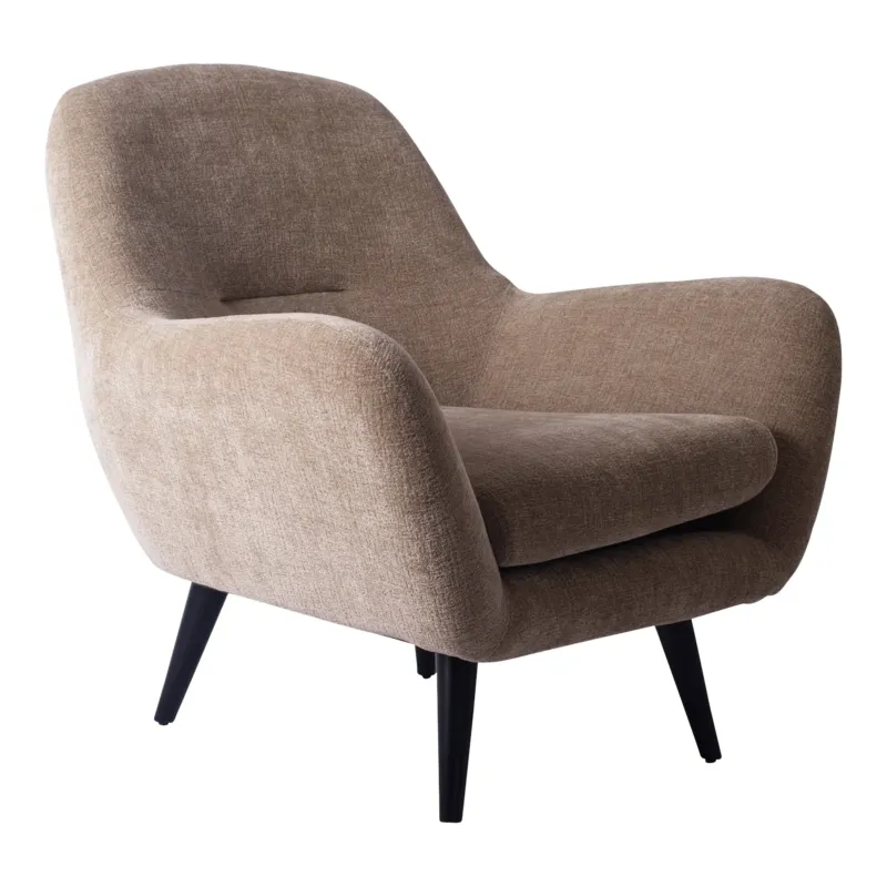 Donny Cream Fauteuil Black Wooden Legs Favoriet