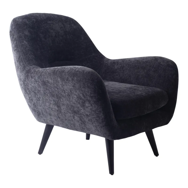 Donny Anthracite Fauteuil Black Wooden Legs Goedkoop