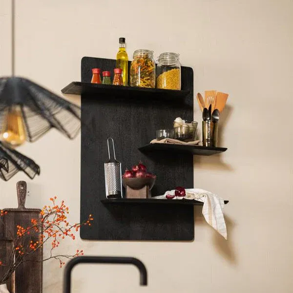 Betaalbaar Wanddecoratie Seco | Zwart Mangohout