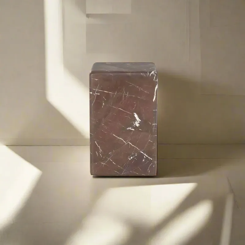 Bijzettafel Dice | Rood Marmer Snelle Levering
