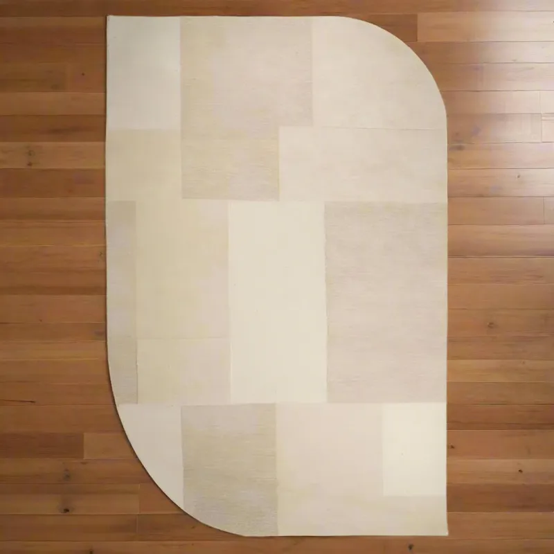 Korting Vloerkleed Contour | Beige Wol
