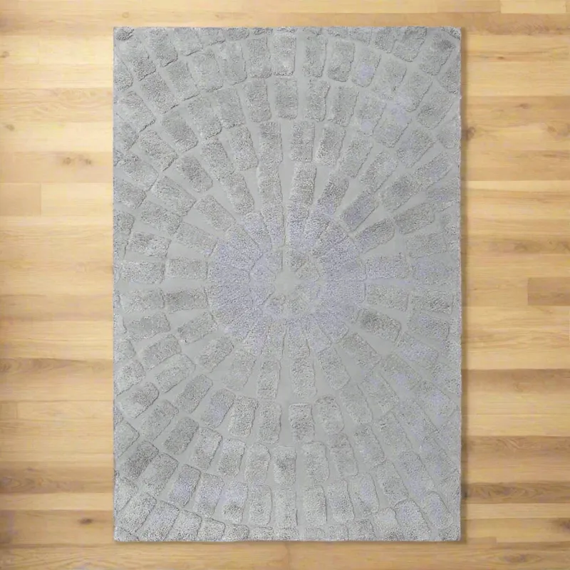 Gratis Retour Vloerkleed Sunburst | Grijs Katoen