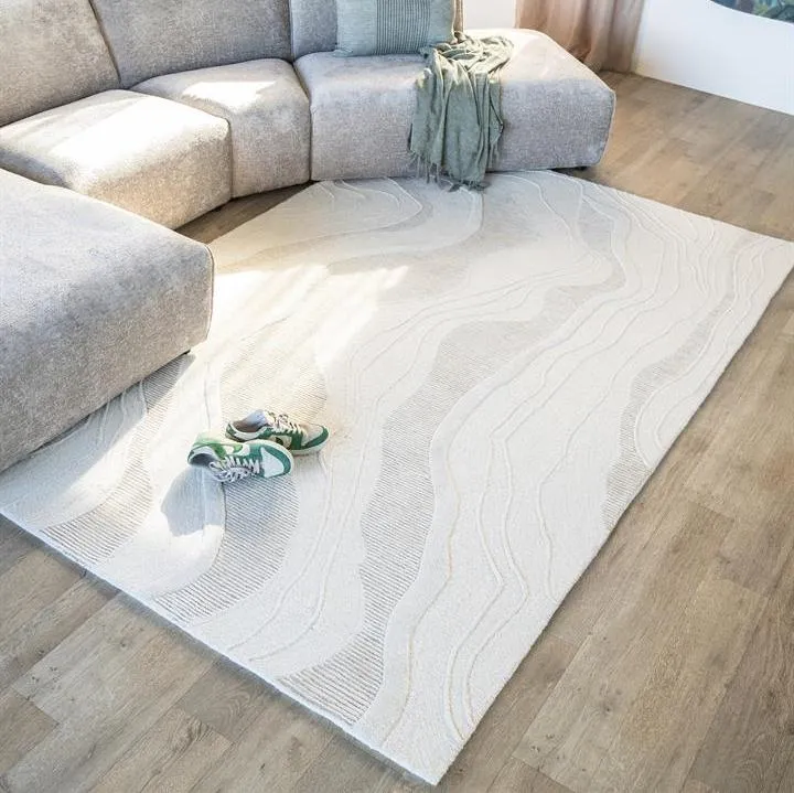 Tijdelijk Beschikbaar Vloerkleed Soil | Wit 100% Wol