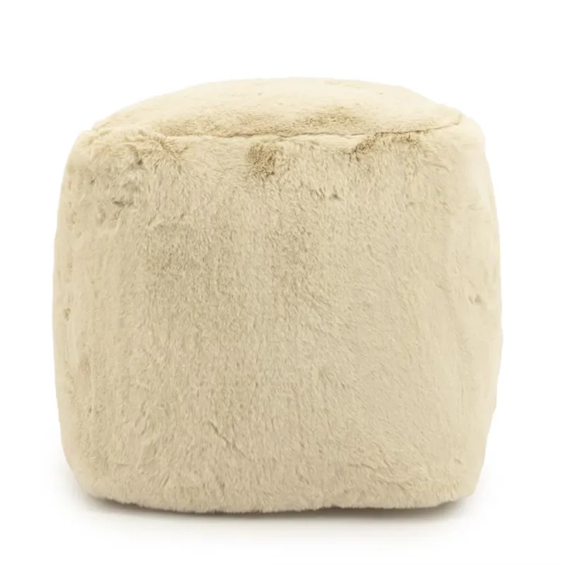 Poef Mosa | Beige Polyester Aanbieding