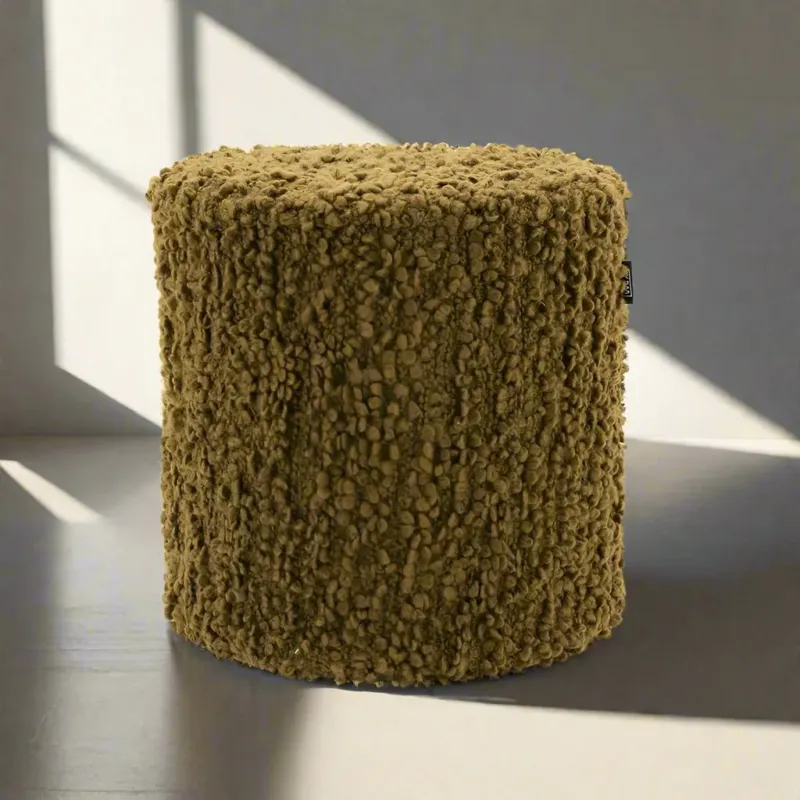 Fabrieksprijs Poef Vista | Mosterdgeel Polyester
