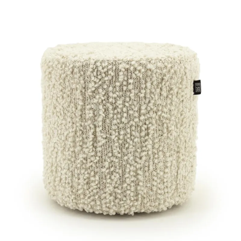 Poef Vista | Wit Polyester Seizoensaanbieding