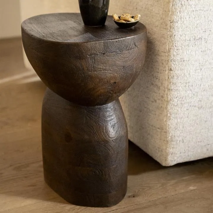 Bijzettafel Cobble | Bruin Mangohout Direct Beschikbaar