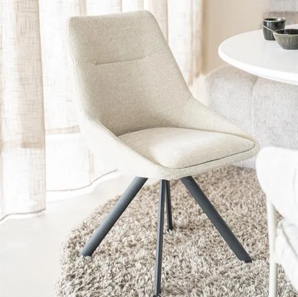 Eetkamerstoel Bliss | Beige Stof Snelle Levering