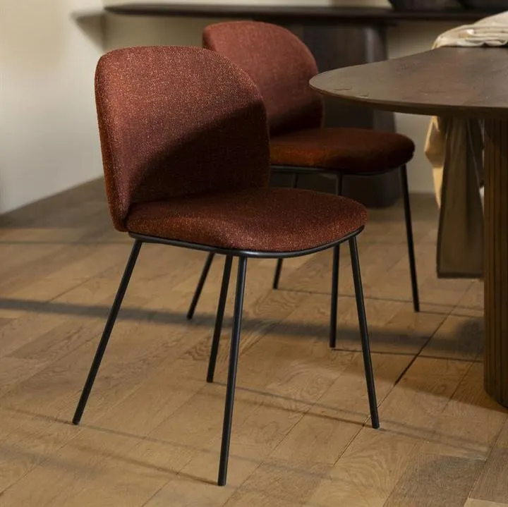 Eetkamerstoel Clypso | Terracota Polyester Direct Beschikbaar