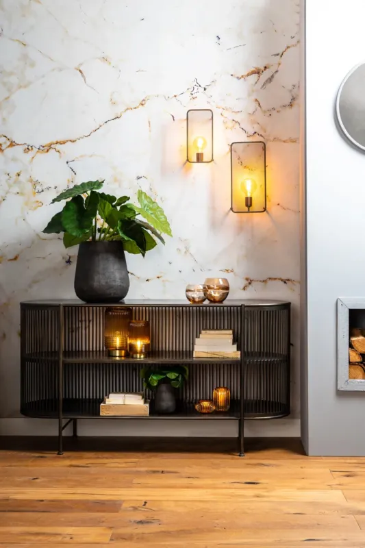 Light & Living Dressoir Open Yinthe Zwart 149cm Uitverkoop
