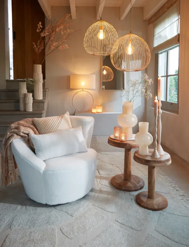 Superprijs Light & Living Hanglamp Rilana Mat Beige Ø34cm