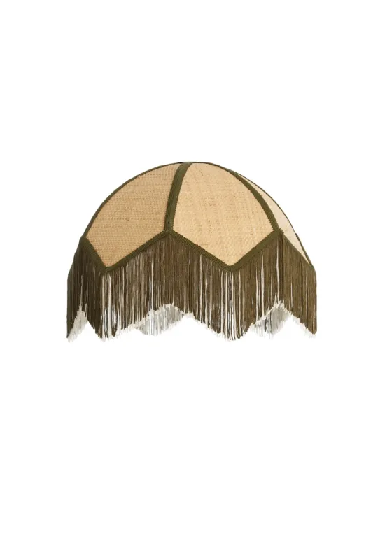Light & Living Lampenkap Sulina Raffia Naturel/Groen Ø35cm Snelle Levering