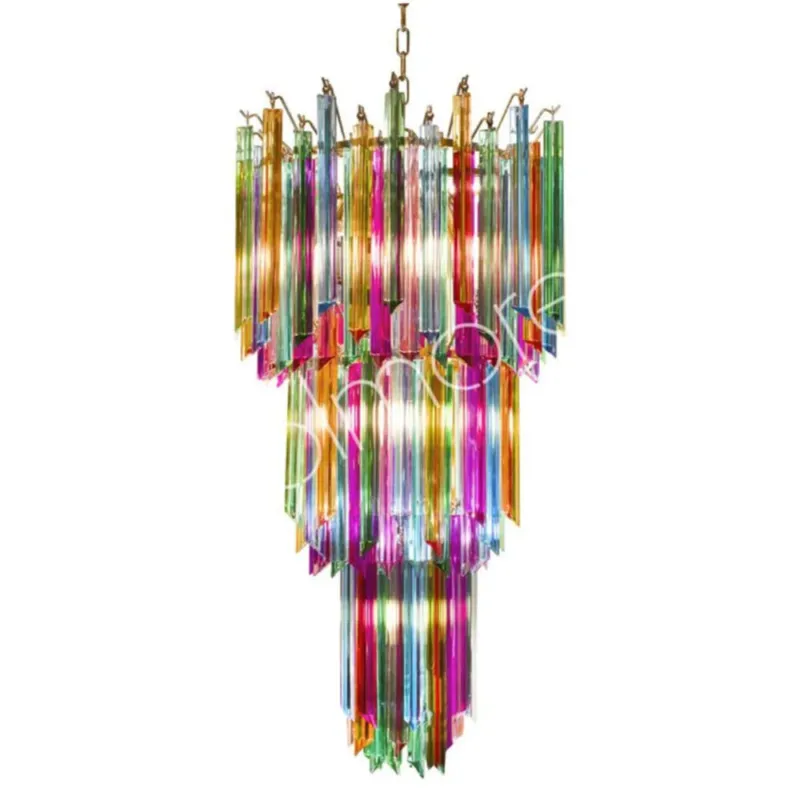 Colmore - Lamp Kroonluchter Pegels Multicolor Glas 47x74cm 3-laags Koop Online