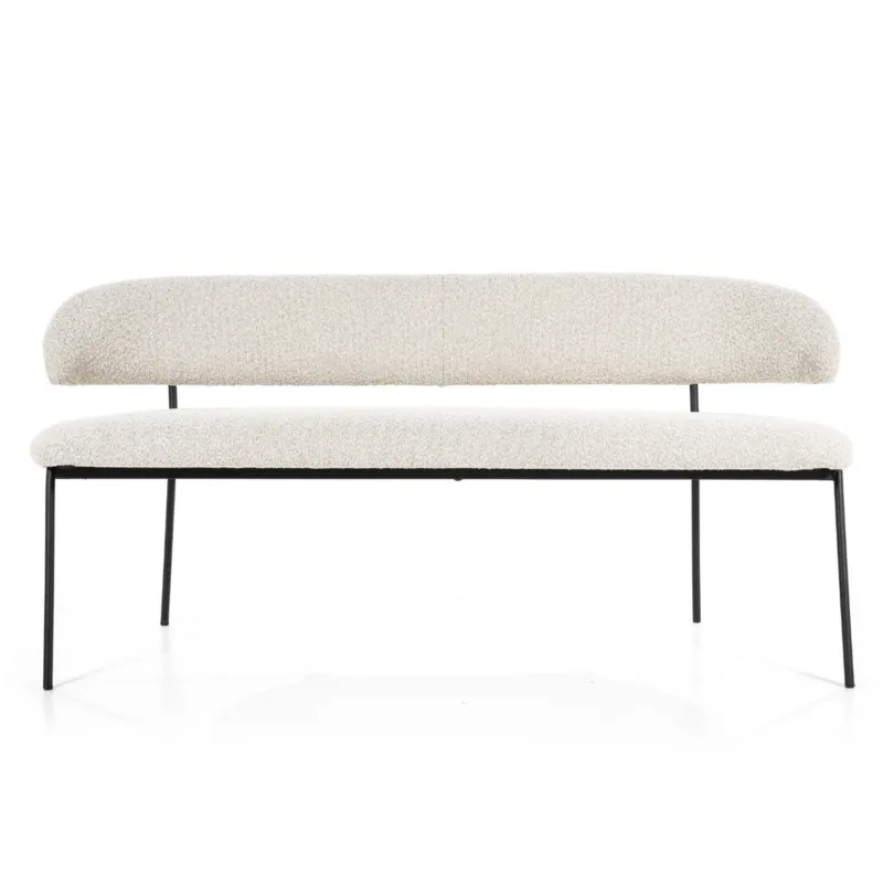 Gratis Retour Eetkamerbank Luka – polyester & metaal beige copenhagen