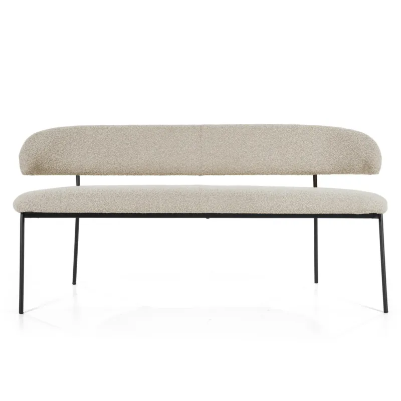 Hoge Kwaliteit Eetkamerbank Luka – polyester & metaal taupe copenhagen