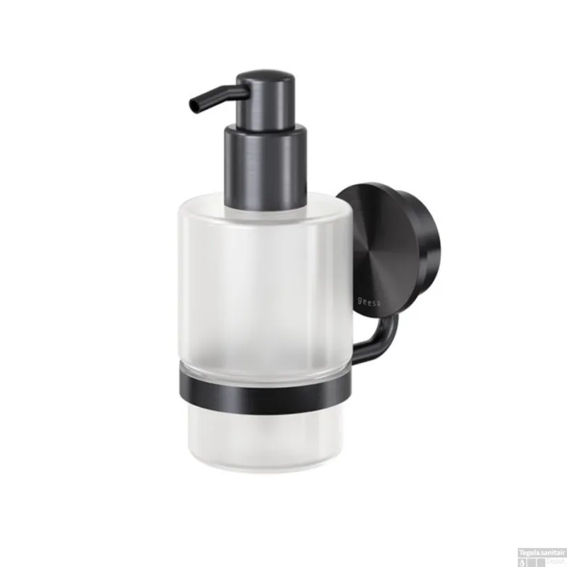 Zeepdispenser Geesa Opal 200 ml Zwart Metaal Geborsteld Bestseller