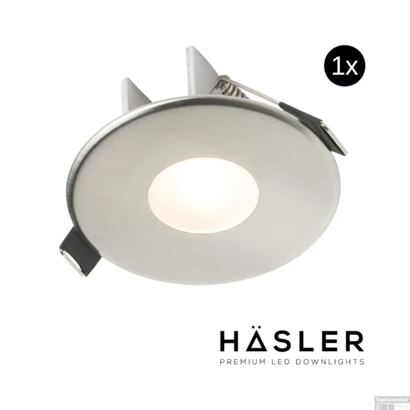 Inbouwspot Häsler Blanes Incl. Fase Aansnijding Dimbaar 8 cm 4 Watt Warm Wit RVS Set 1x Goedkoop