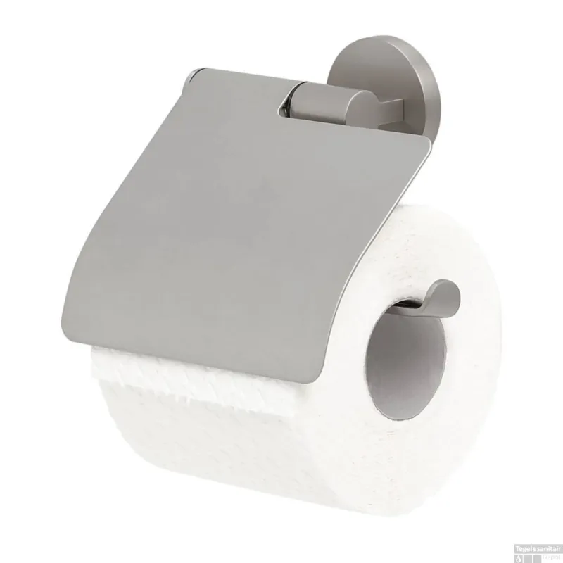 Korting Tiger Noon Toiletrolhouder Met Klep RVS Geborsteld