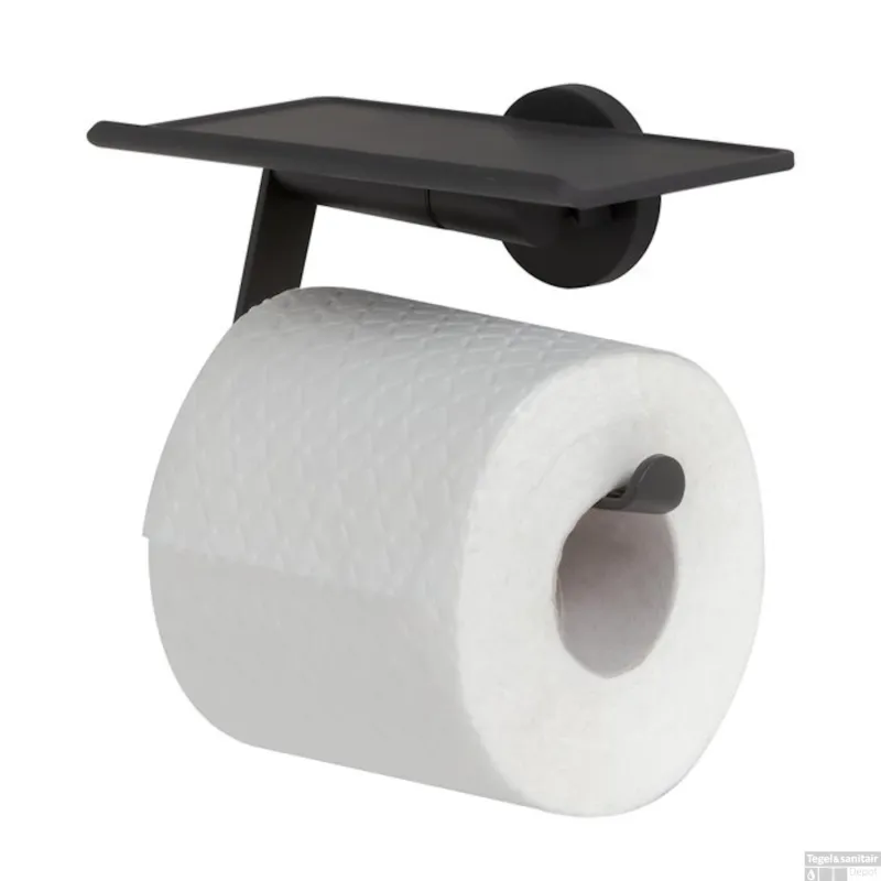 Toiletrolhouder Tiger Noon Met Planchet Zwart Favoriet