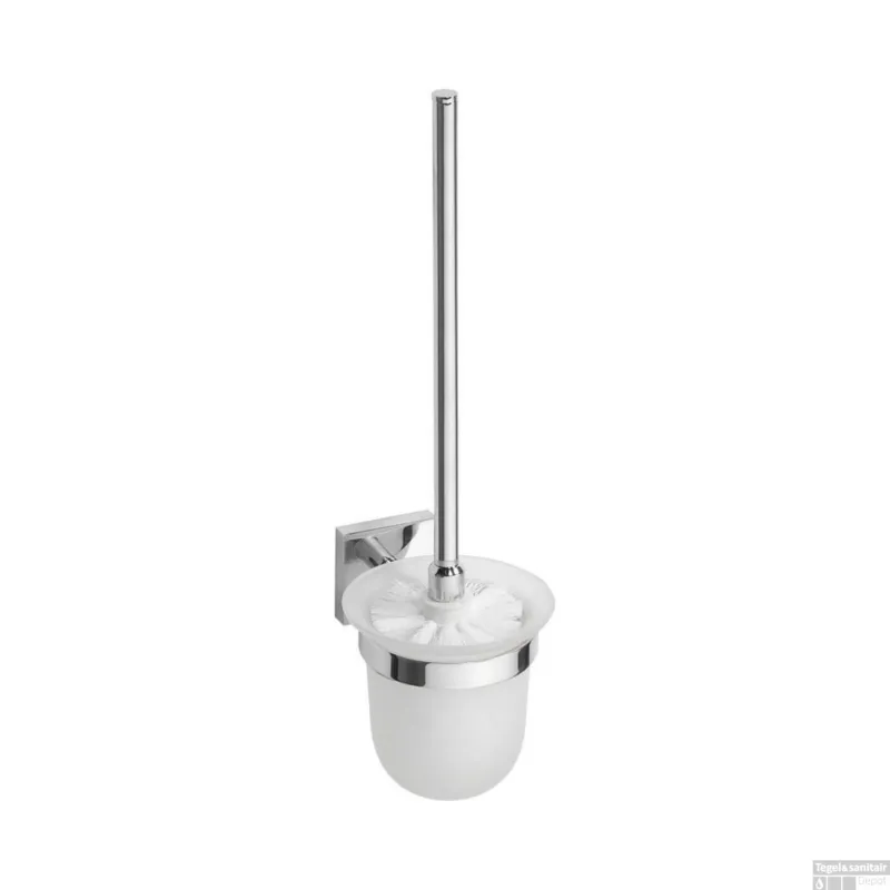 Toiletborstelhouder Sapho X-Square Hangend 11x39 cm Chroom / Melkglas Alleen Vandaag