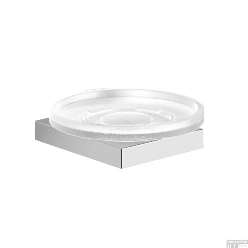 Gereduceerde Prijs Zeephouder Sapho Quinny Hangend 11x3 cm Chroom / Melkglas