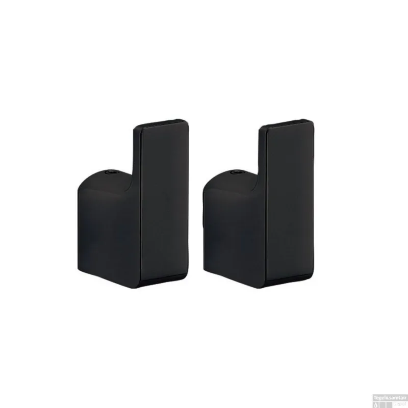 Finale Uitverkoop Handdoekhaak 2PCS Sapho Pirenei 2x5.3 cm Mat Zwart