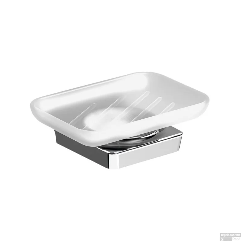 Zeephouder Sapho Zen Chrom Hangend 4.2x13.5 cm Chroom / Melkglas Finale Uitverkoop
