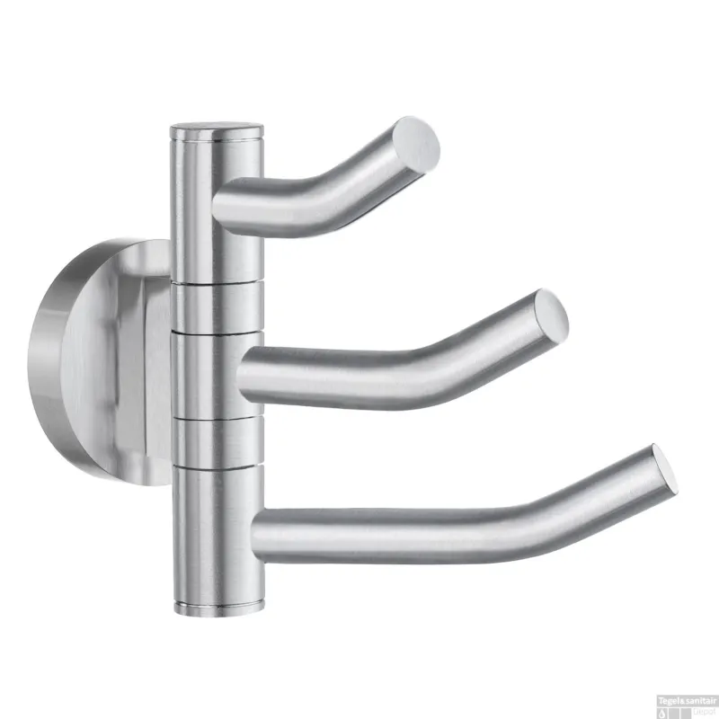 Korting Handdoekhouder Smedbo Home Drievoudig Zwenkbaar 11,7x4x9 Chroom Geborsteld