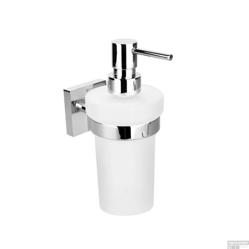 Zeepdispenser Sapho X-Square Hangend 230 ML Chroom / Melkglas Koopje