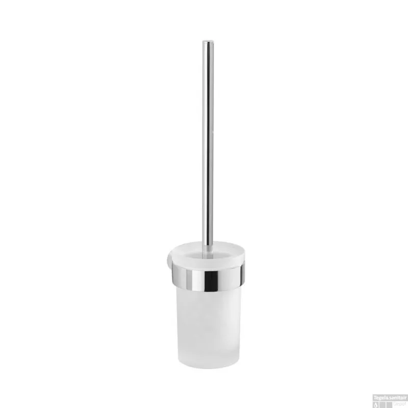 Veilige Betaling Toiletborstelhouder Sapho Pirenei Hangend 8.5x37.9 cm Chroom / Satijnglas