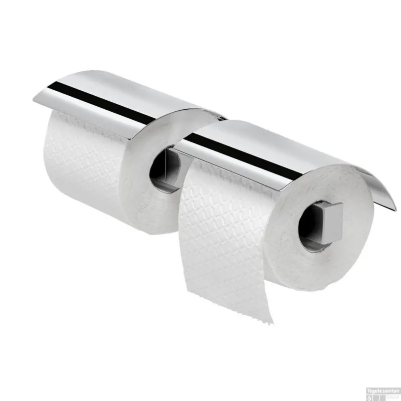 Lage Kosten Toiletrolhouder Dubbel Geesa Wynk met Klep Chroom